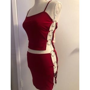 Tiger Mist brand Sabrina set (size S)  in cherry red